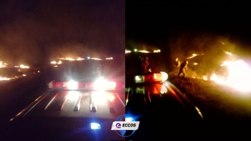 Incendio en zona rural de Colonia Bremen